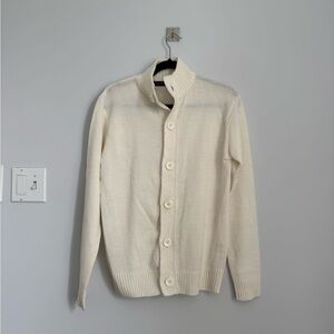 Elegant Cream Men's Cardigan Sweater